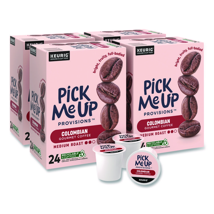 PICK ME UP PROVISIONS Colombian Coffee K-Cups, 24/Box, 96/Carton (PIE52969CT)