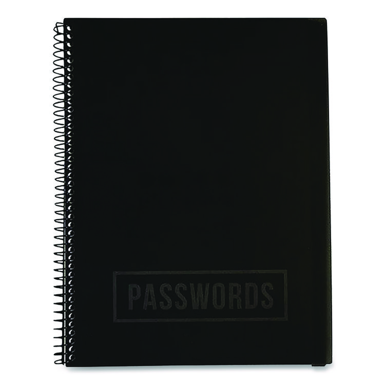 RE-Focus The Creative Office Large Password Log Book, User-Name/Password Format, Black Cover, (48) 10 x 7.5 Sheets (RFCLARGEPWBOOKB)