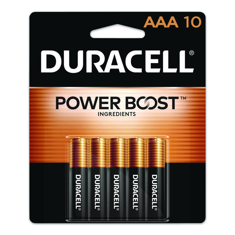Duracell Power Boost CopperTop Alkaline AAA Batteries, 10/Pack (DURMN2400B10Z)
