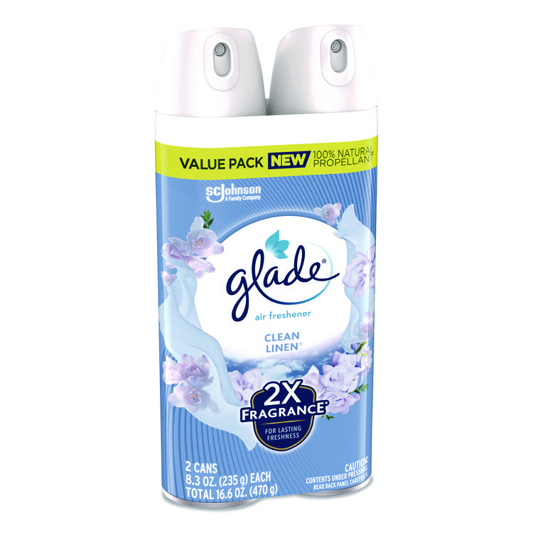 Glade Air Freshener, Clean Linen Scent, 8.3 oz, 2/Pack (SJN346578PK)