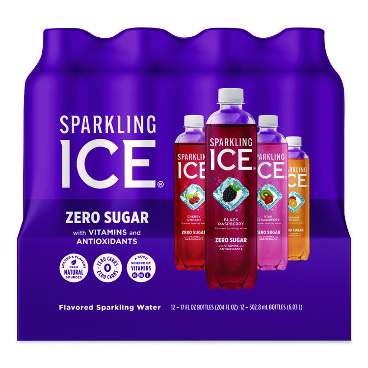 TALKING RAIN BEVERAGE COMPANY Variety Pack Sparkling Water, Cherry Limeade/Black Raspberry/Orange Mango/Kiwi Strawberry, 17 oz Bottle, 12/Pack (TKR1587979)