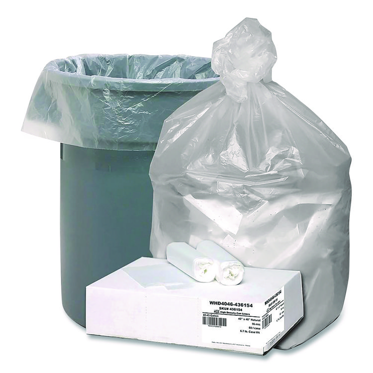Berry Plastics Global Ultra Plus Industrial Trash Bag, 45 gal,16 mic, 40 x 48, Natural, 80/Carton (BEEWHD404643615)
