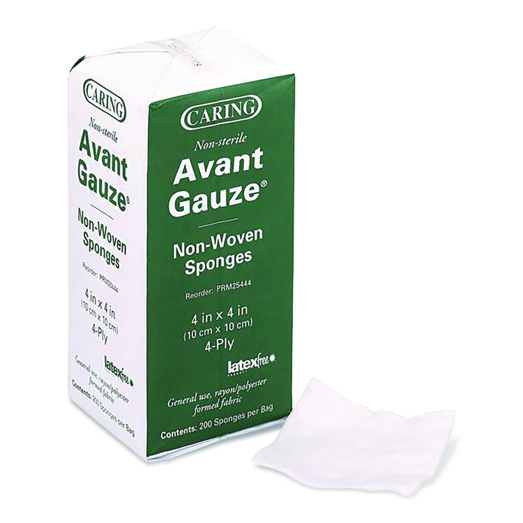 Medline Non-Woven Gauze Sponges, Non-Sterile, 4-Ply, 4 x 4, 200/Box (MIIPRM25444)