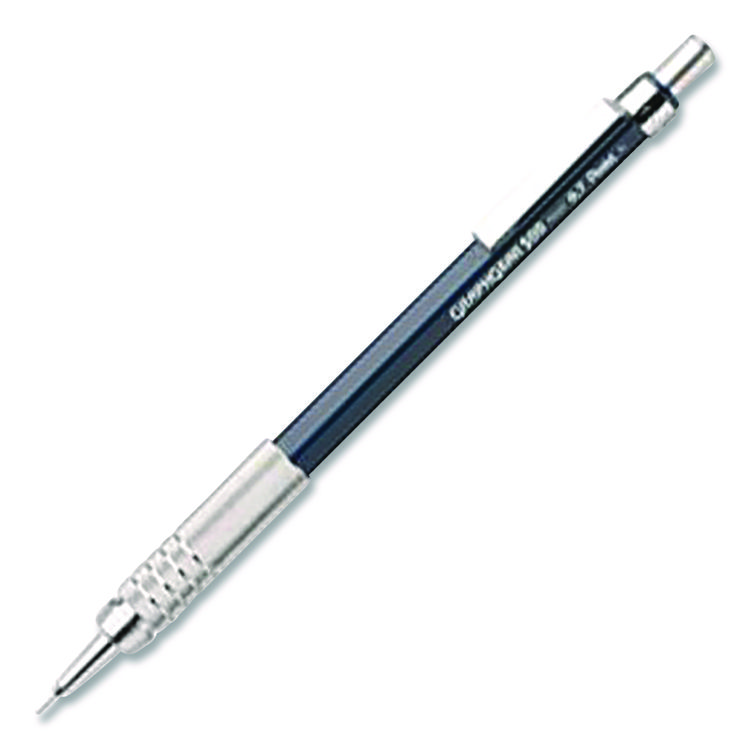 Pentel GraphGear 500 Mechanical Drafting Pencil, 0.5 mm, HB (#2), Black Lead, Black/Silver Barrel (PENPG525LEBPEA)