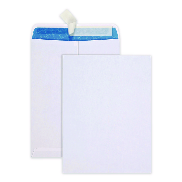 Quality Park Redi-Strip Security Tinted Envelope, Antimicrobial, #10 1/2, Cheese Blade Flap, Redi-Strip Closure, 9 x 12, White, 100/Box (QUA41415)
