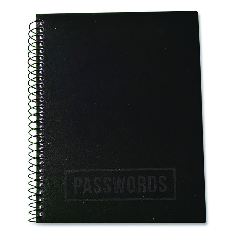 RE-Focus The Creative Office Small/Mini Password Log Book, User-Name/Password Format, Black Cover, (60) 7 x 5.5 Sheets (RFCSMBLKPWBOOK)