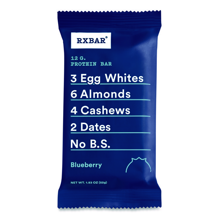 RXBAR Adult Bars, Blueberry, 1.83 oz Bar, 12/Box (RXBCGO00426)