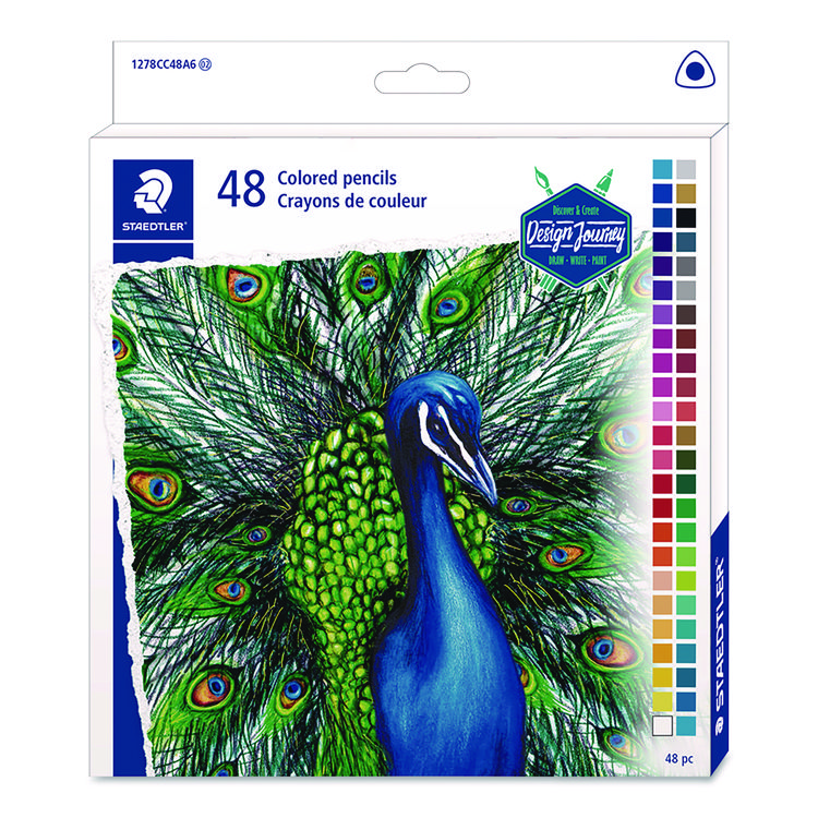 Staedtler Colored Pencils, 4 mm, Assorted Lead/Barrel Colors, 48/Set (STD1270C48A6)