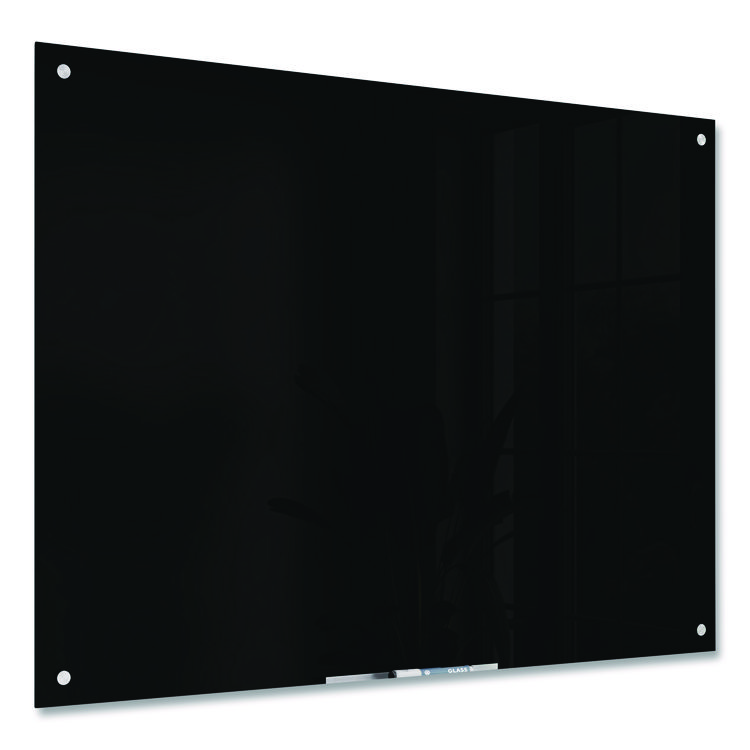 U Brands Black Glass Dry Erase Board, 48" x 36" (Actual Size: 47" x 35"), Black Surface (UBR171U0001)