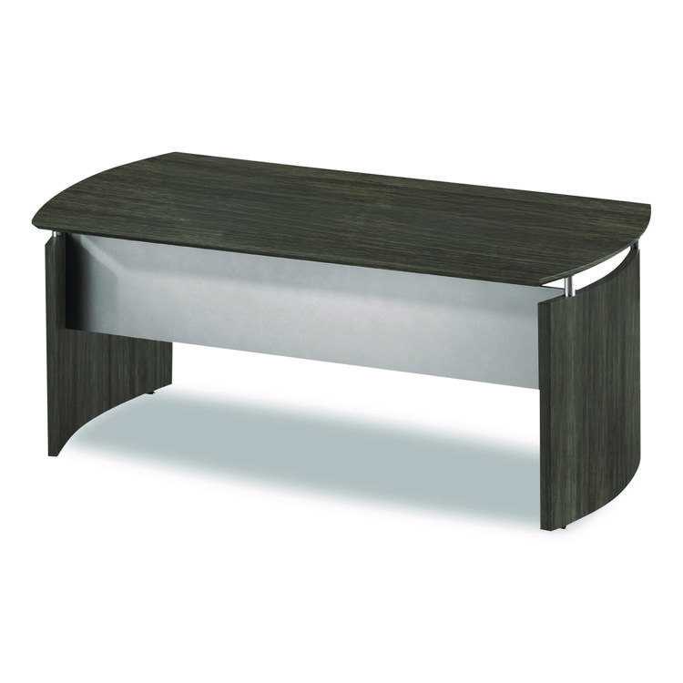 Safco Medina Series Laminate Curved Desk Top, 72" x 36", Gray Steel (MLNMNDT72LGS)