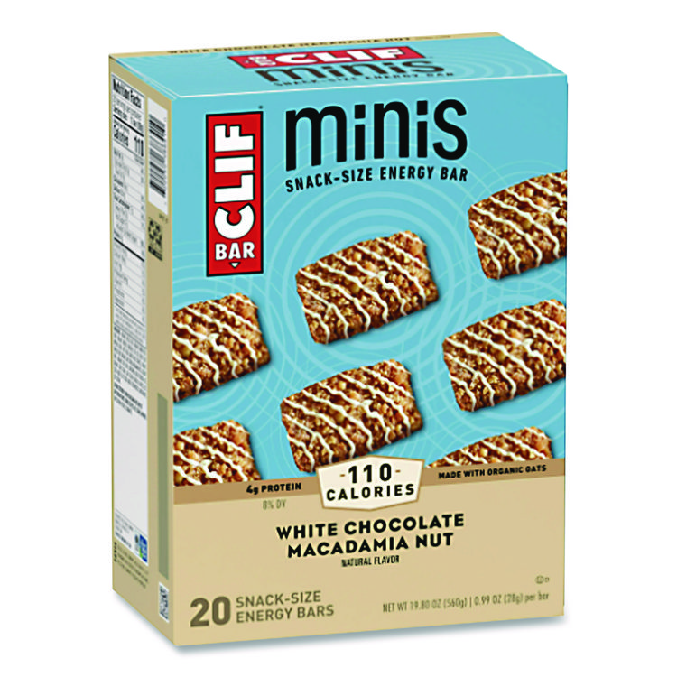 CLIF Bar Energy Bar Minis, White Chocolate Macadamia Nut, 1 oz, 20/Box (CBCCCC37295)