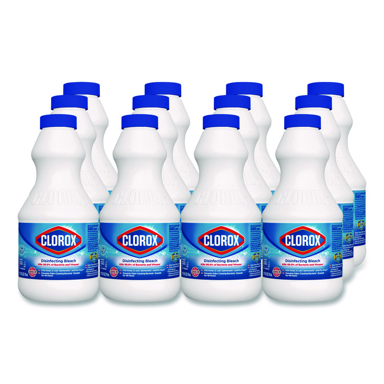 Clorox Concentrated Regular Disinfecting Bleach, 24 oz Bottle, 12/Carton (CLO32251)