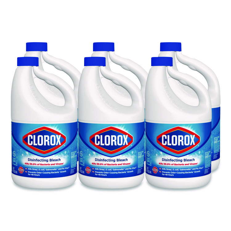 Clorox Concentrated Regular Disinfecting Bleach, 81 oz Bottle, 6/Carton (CLO32263)