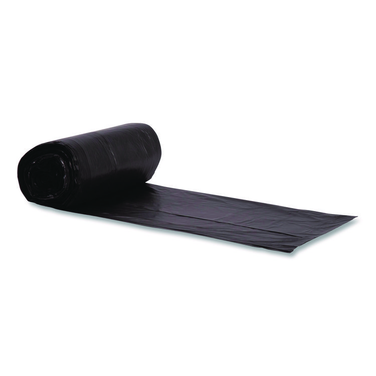 Boardwalk High-Density Can Liners, 45 gal, 22 mic, 40 x 48, Black, Perforated Roll, 150/Carton (BWK404822NK)