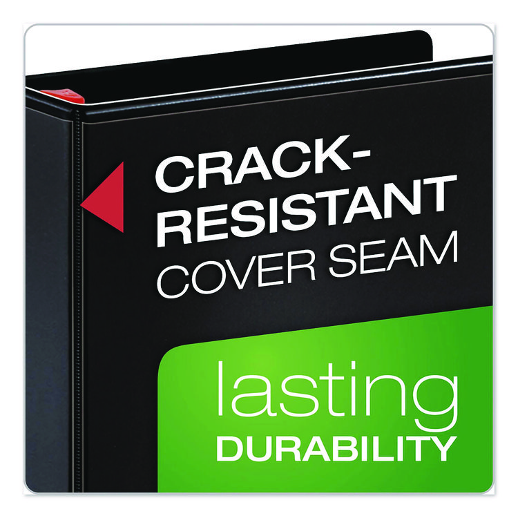 CRD26311 - Cardinal XtraLife ClearVue Non-Stick Slant-D Ring Binder, 3 Rings, 1.5" Capacity, 11 x 8.5, Black (CRD26311) - Image 2