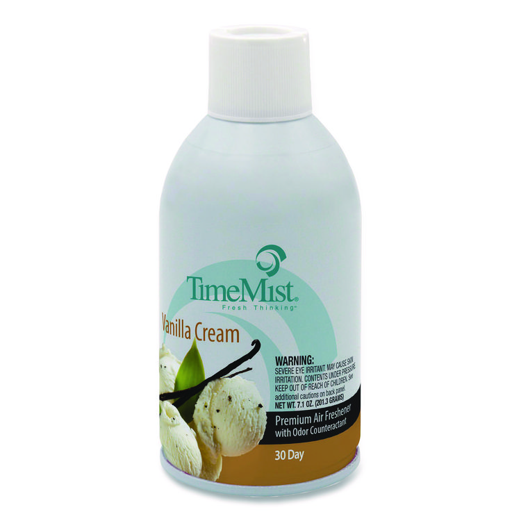 TimeMist Premium Metered Air Freshener Refill, Vanilla Cream, 5.3 oz Aerosol Spray, 12/Carton (TMS1042737)