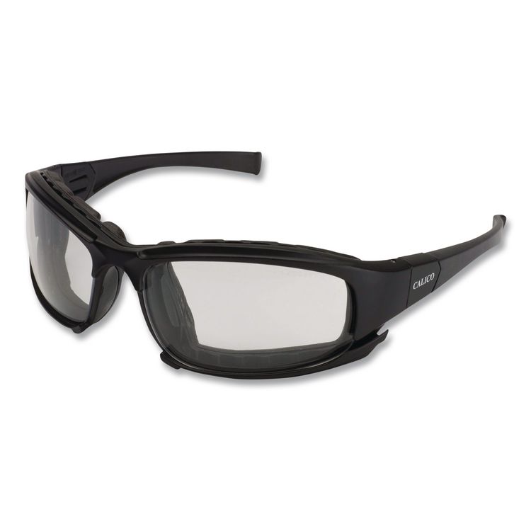 KleenGuard V50 Calico Safety Eyewear with Head Strap, KleenVision Anti-Fog Coating, Black Nylon Frame, Clear Polycarbonate Lens (ANS25672EA)