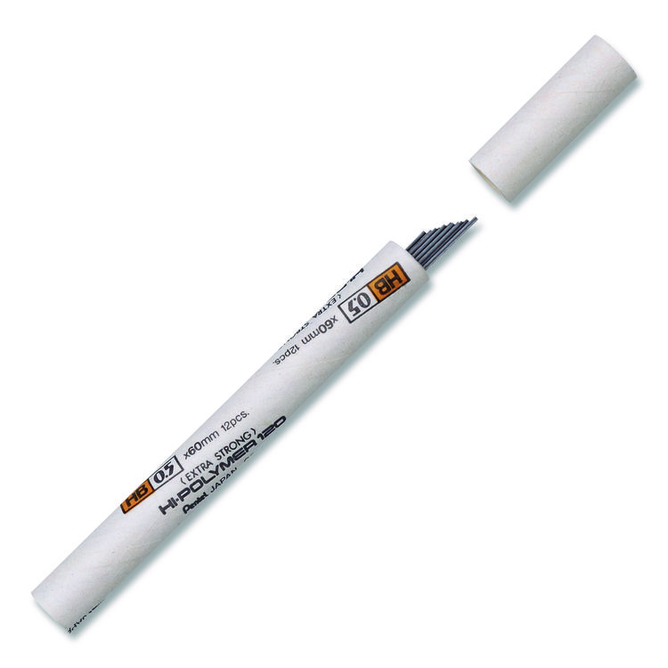 Pentel Premium Hi-Polymer Lead Refill, 0.5 mm, HB, 12/Pack (PENC525HB)