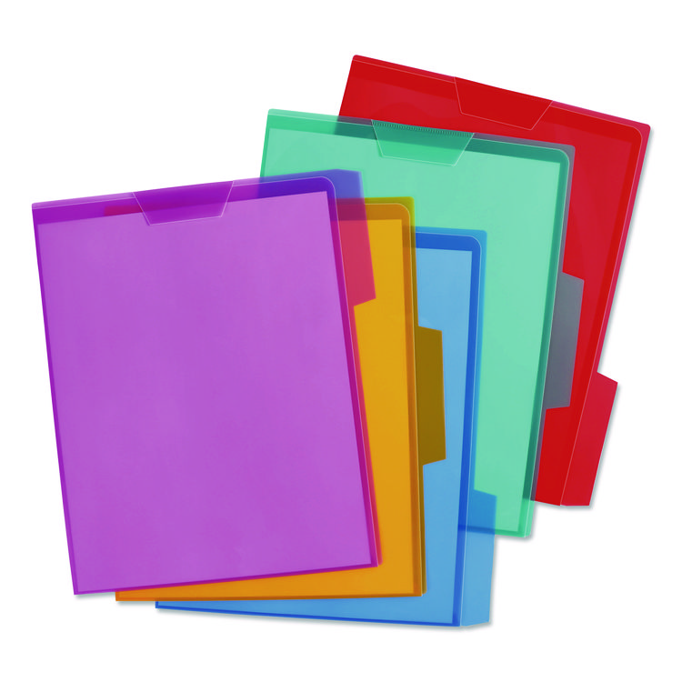 Pendaflex Poly View Colored File Folders, 1/3-Cut Tabs: Assorted Positions, Letter Size, Assorted Colors, 5/Pack (PFXE85015)