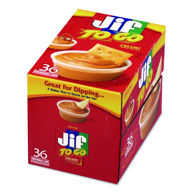 Jif To Go Spreads, Creamy Peanut Butter, 1.5 oz Cup, 36/Carton (SMU515002411)