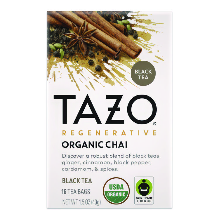 Tazo Tea Bags, Organic Chai, 16/Box (TZOTAZ00305BX)