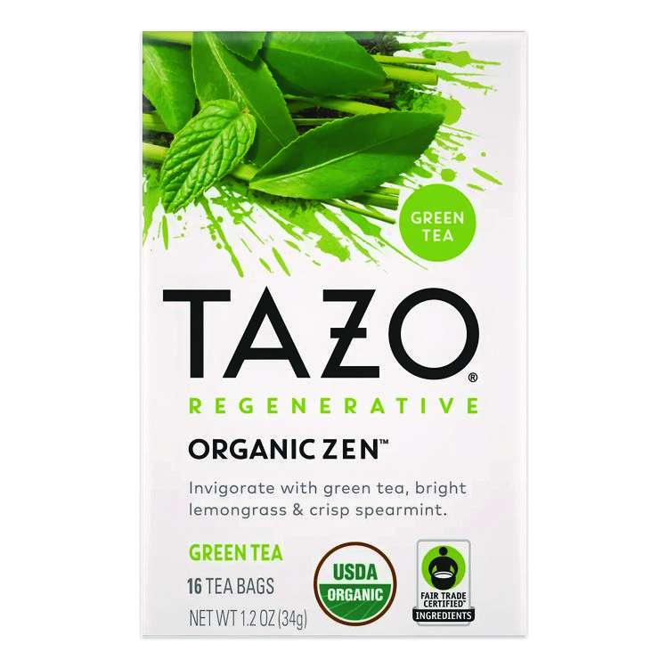 Tazo Tea Bags, Organic Zen, 16/Box (TZOTAZ00309BX)