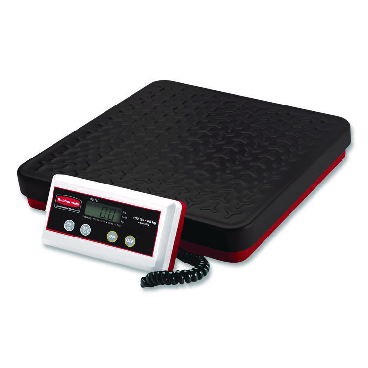 Rubbermaid Commercial Digital Receiving Scale, 150 lb Capacity, Black/Red (RCPFG401088)