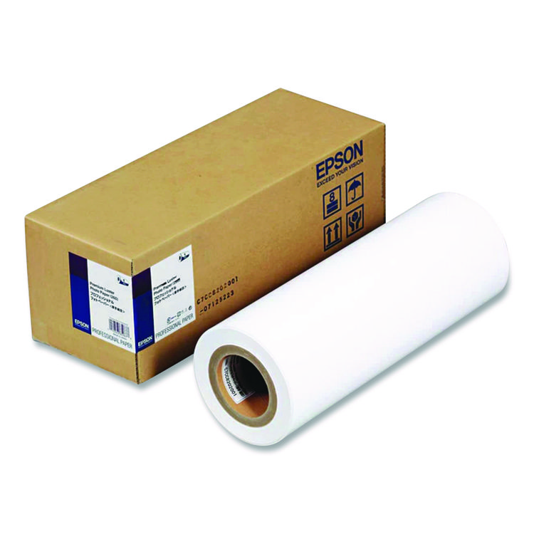 Epson Premium Luster Photo Paper Roll, 10 mil, 13" x 32.8 ft, Premium Luster White (EPSS041409)