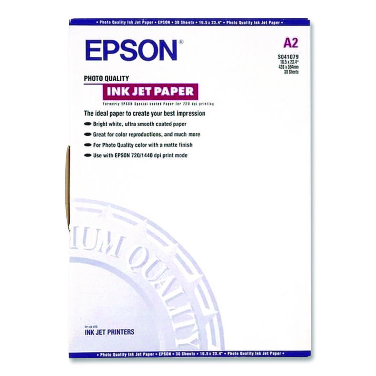 Epson Matte Presentation Paper, 4.9 mil, 16.5 x 23.5, Matte White, 30/Pack (EPSS041079)