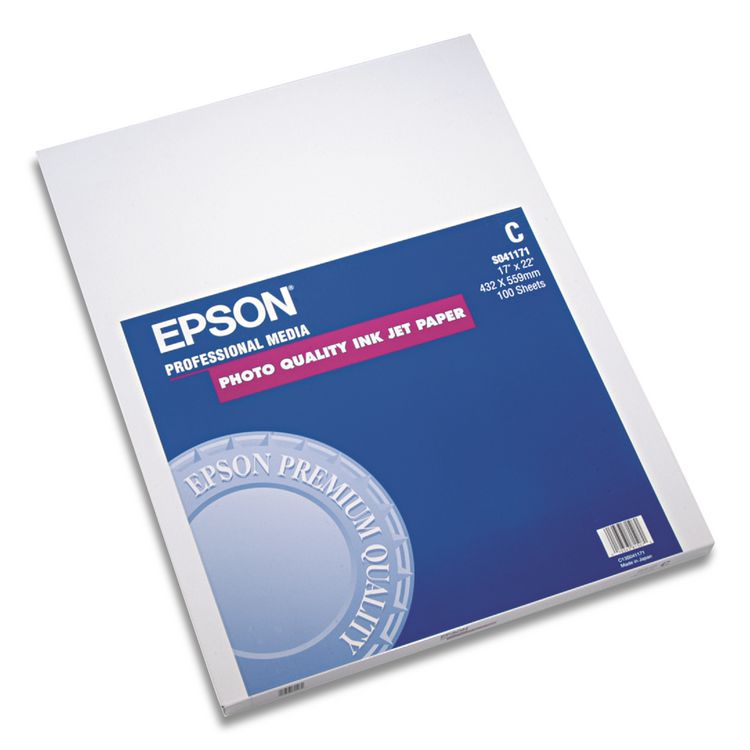 Epson Matte Presentation Paper, 4.9 mil, 17 x 22, Matte Bright White, 100/Pack (EPSS041171)