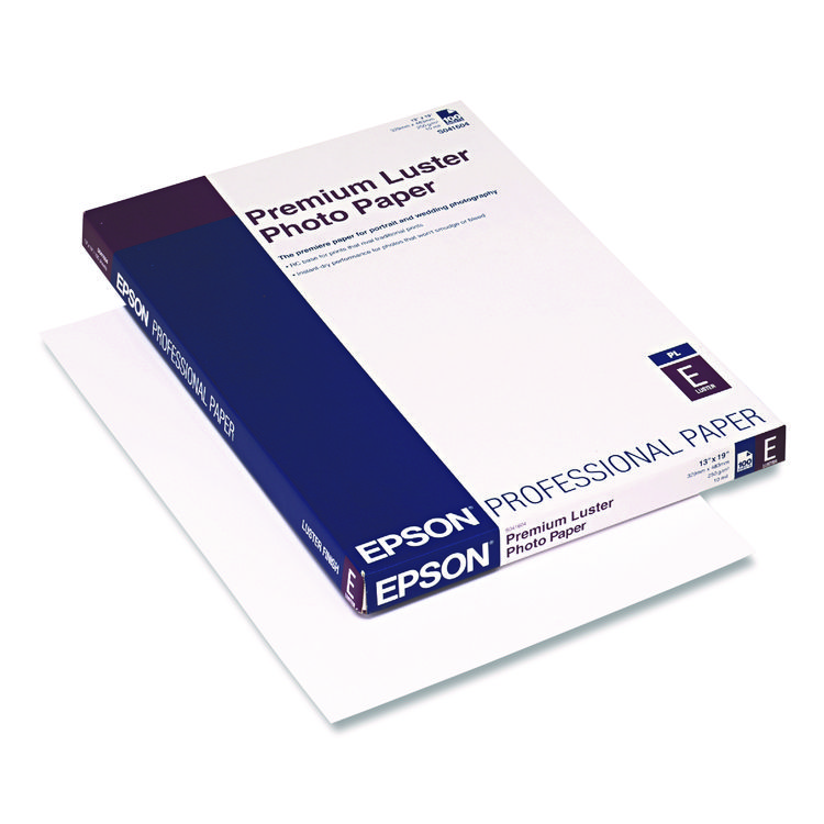 Epson Premium Luster Photo Paper, 10 mil, 13" x 19", Luster White, 100/Pack (EPSS041604)