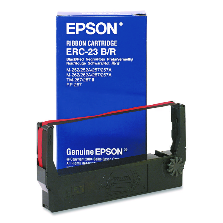 Epson ERC23BR Ribbon, Black/Red (EPSERC23BR)