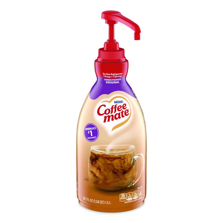 Coffee mate Liquid Coffee Creamer, Sweetened Original, 1.5 L Pump Bottle (NES13799)