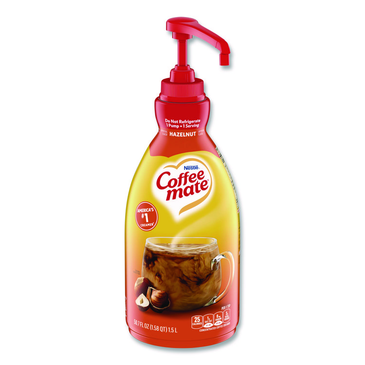 Coffee mate Liquid Coffee Creamer, Hazelnut, 1.5 L Pump Bottle (NES31831)