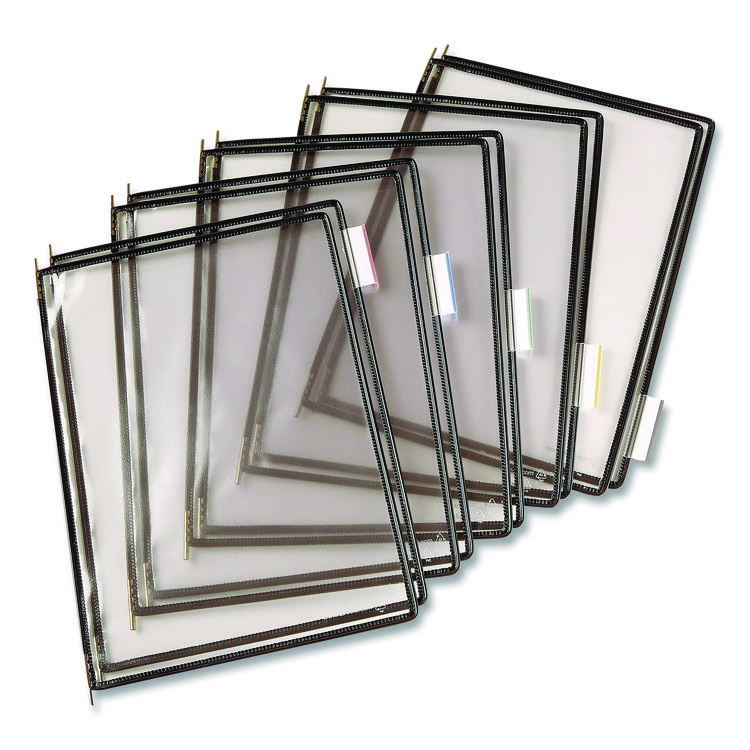 djois by Tarifold Antimicrobial Pivoting Pockets, 1 Section, Black, 10/Pack (TFIPA070)