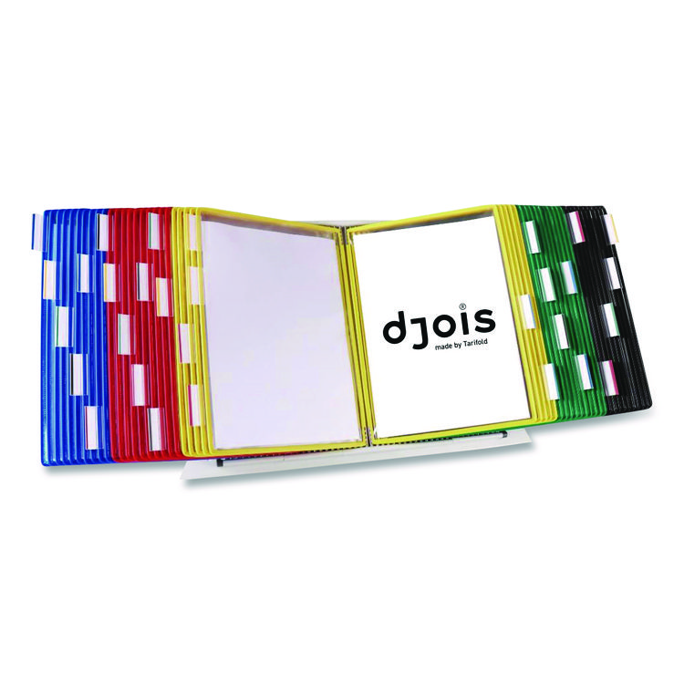 djois by Tarifold Desktop Reference and Display System, 50 Panels with Assorted Borders, White Base (TFID295)