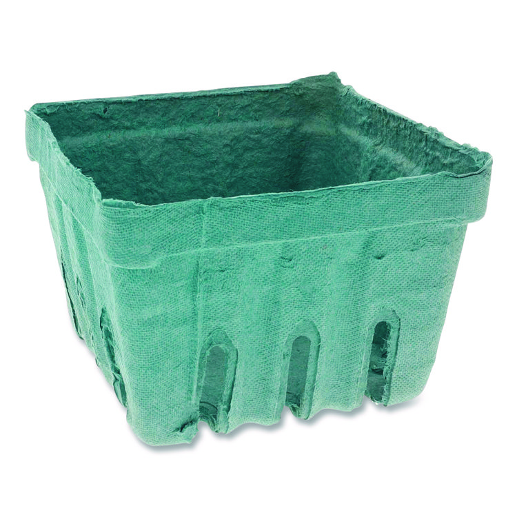 Pactiv Evergreen Berigard Molded Fiber Berry Basket, Quart, 5.5 x 5.5 x 3.25, Green, 297/Carton (PCTYM336184)