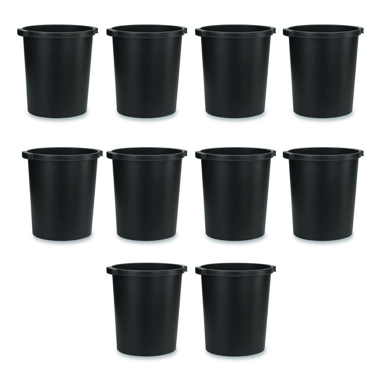 djois by Tarifold Re-solution Commerical Waste Paper Bin, 4.5 gal, Plastic, Black, 10/Pack (TFI2292860990)