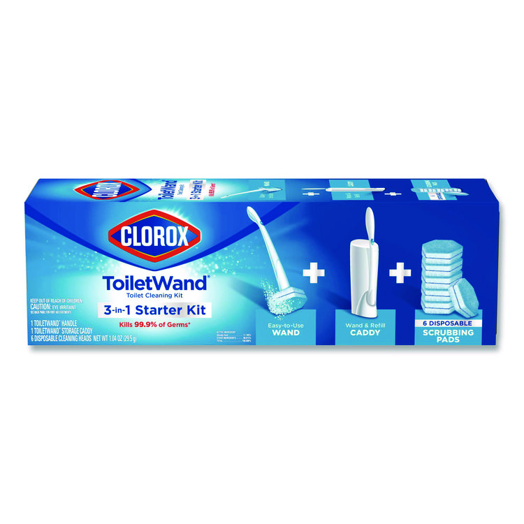 Clorox ToiletWand Disposable Toilet Cleaning System: Handle, Caddy and Refills, White (CLO03191)
