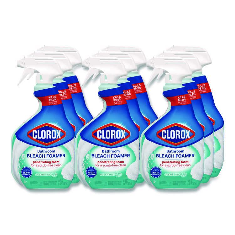 Clorox Bathroom Foamer with Bleach, Ocean Mist, 30 oz Spray Bottle, 9/Carton (CLO30614)