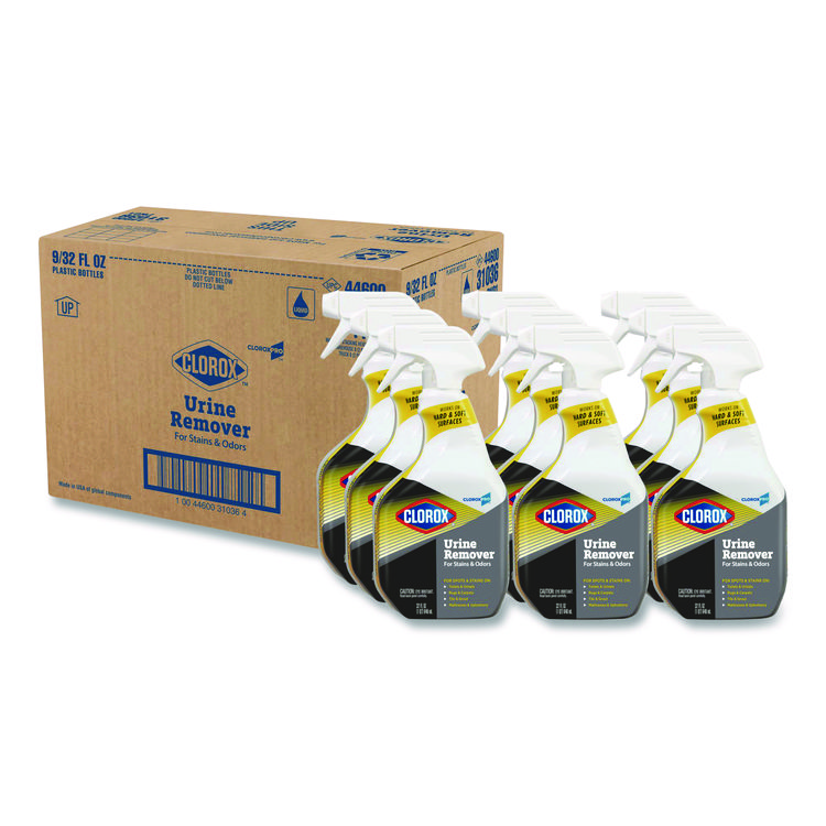 Clorox CloroxPro Urine Remover for Stains and Odors, 32 oz Spray Bottle, 9/Carton (CLO31036CT)