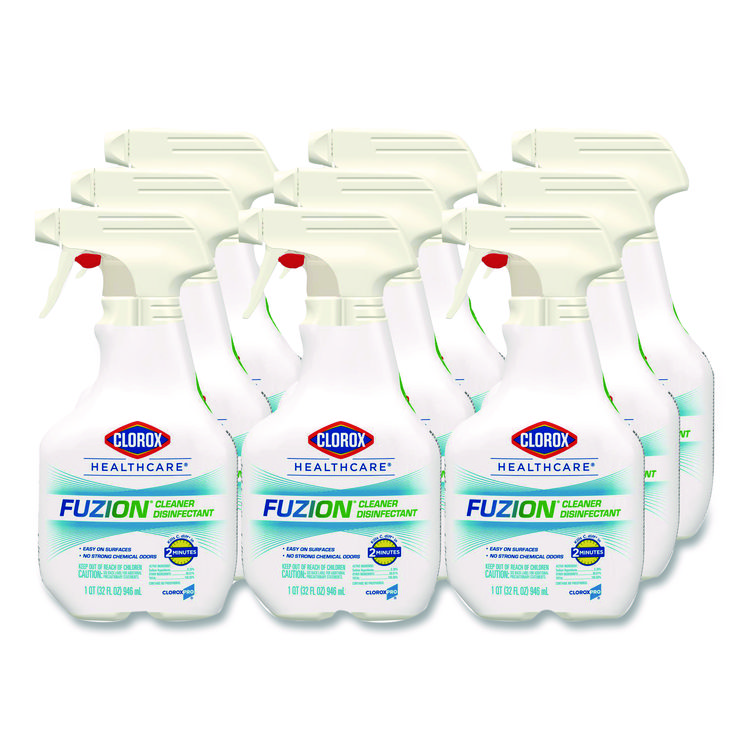 Clorox Healthcare Fuzion Cleaner Disinfectant, Unscented, 32 oz Spray Bottle, 9/Carton (CLO31478)