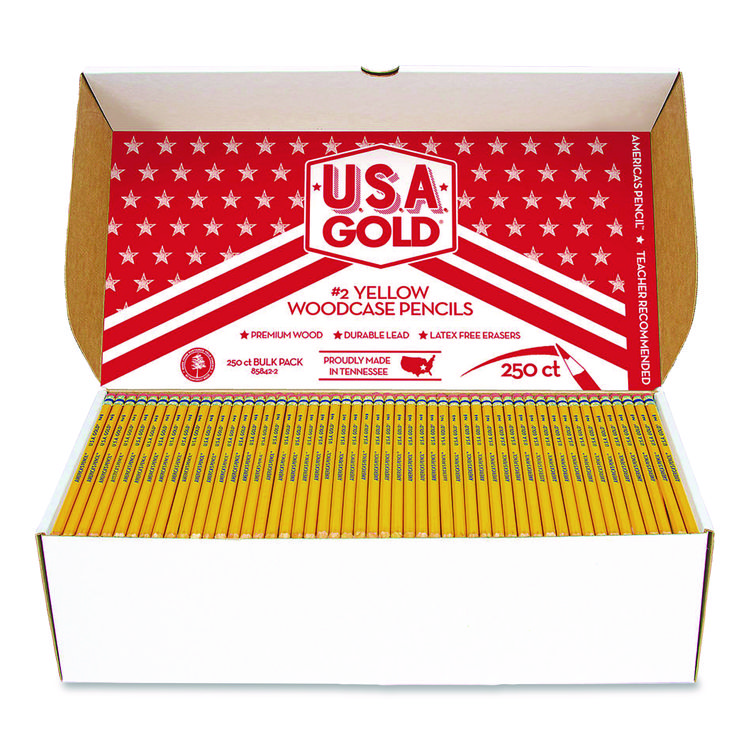 Cra-Z-Art School Pencils, HB #2, Black Lead, Yellow Barrel, 250/Box (CZA858422P)