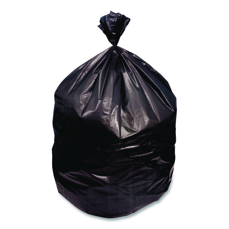 Heritage High-Density Waste Can Liners, 33 gal, 16 mic, 33 x 40, Black, Roll, 250/Carton (HERZ6640VKR01)