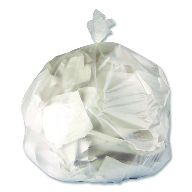 Heritage High-Density Waste Can Liners, 33 gal, 11 mic, 33 x 40, Natural, Roll, 25 Bags/Roll, 20 Rolls/Carton (HERZ6640MNR03)
