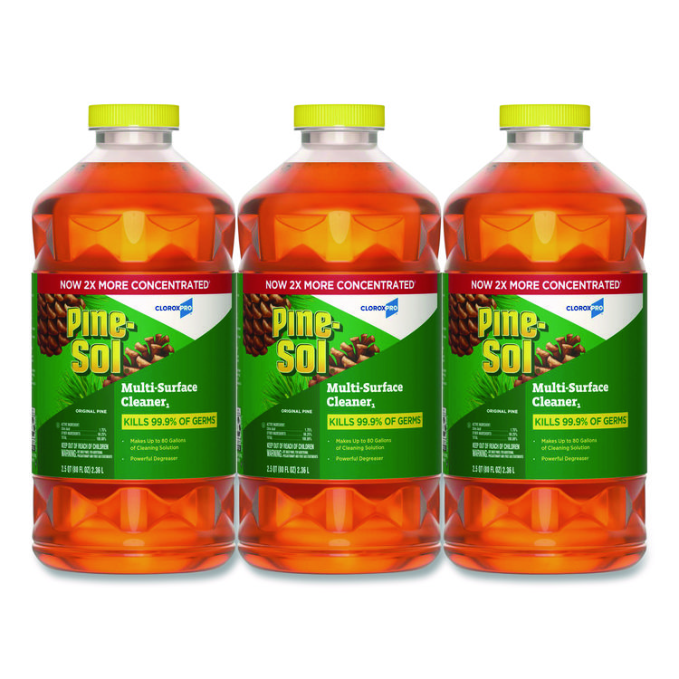 Pine-Sol CloroxPro Multi-Surface Cleaner Disinfectant Concentrated, Original Pine Scent, 80 oz Bottle, 3/Carton (CLO60606CT)