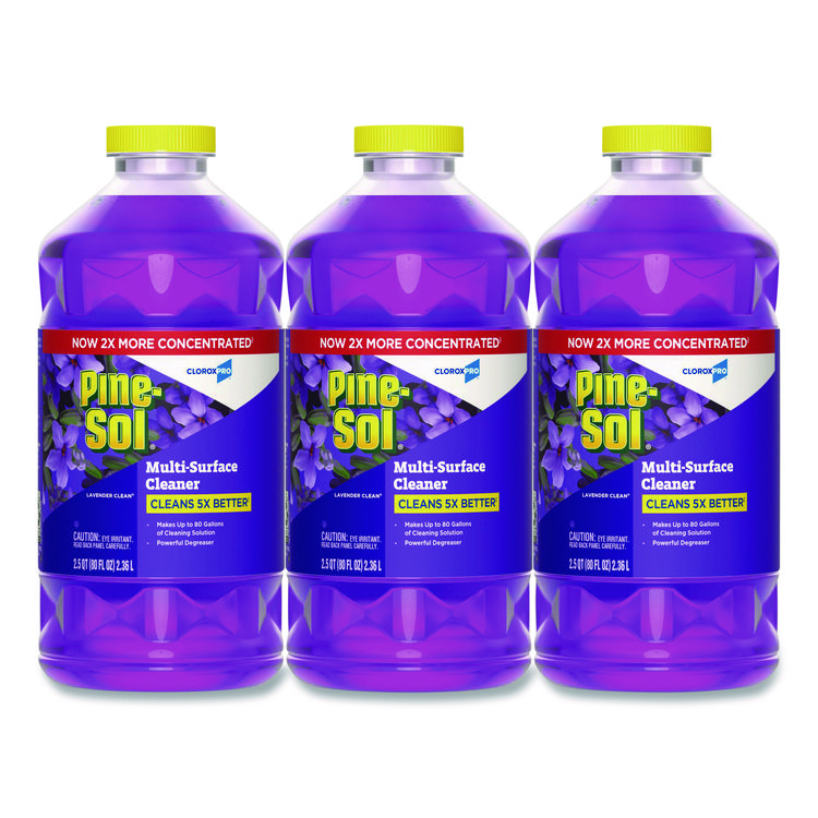 Pine-Sol CloroxPro Multi-Surface Cleaner Concentrated, Lavender Clean Scent, 80 oz Bottle, 3/Carton (CLO60608CT)