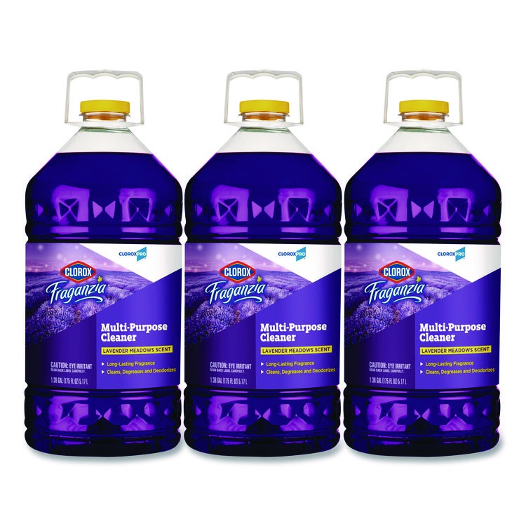 Clorox CloroxPro Fraganzia Multi-Purpose Cleaner, Lavender Meadows Scent, 175 oz Bottle, 3/Carton (CLO60614CT)