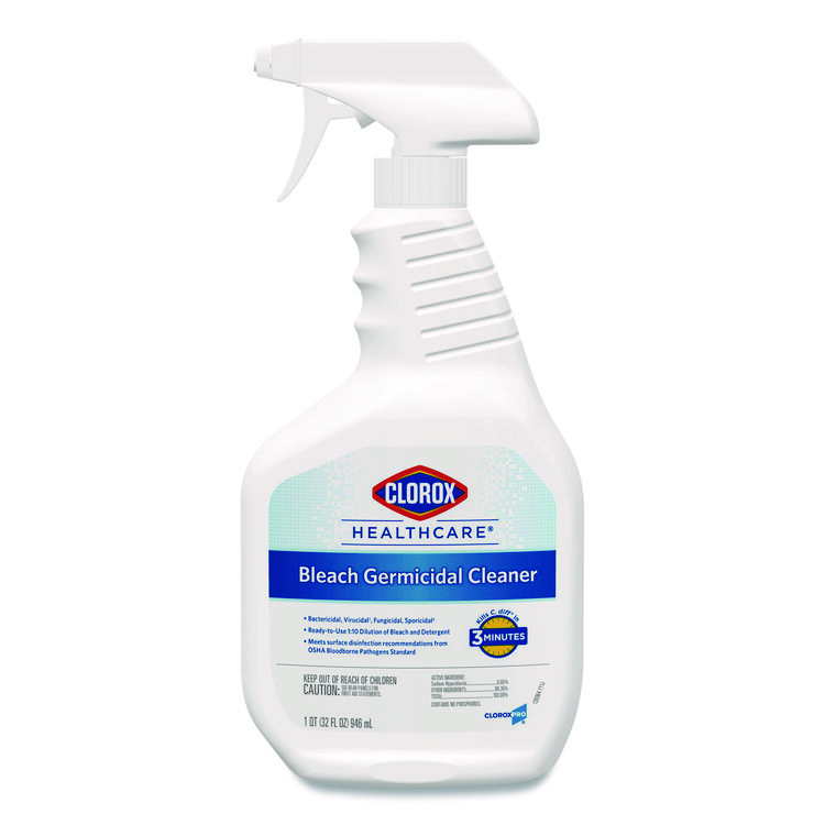 Clorox Healthcare Bleach Germicidal Cleaner, 32 oz Spray Bottle (CLO68970EA)