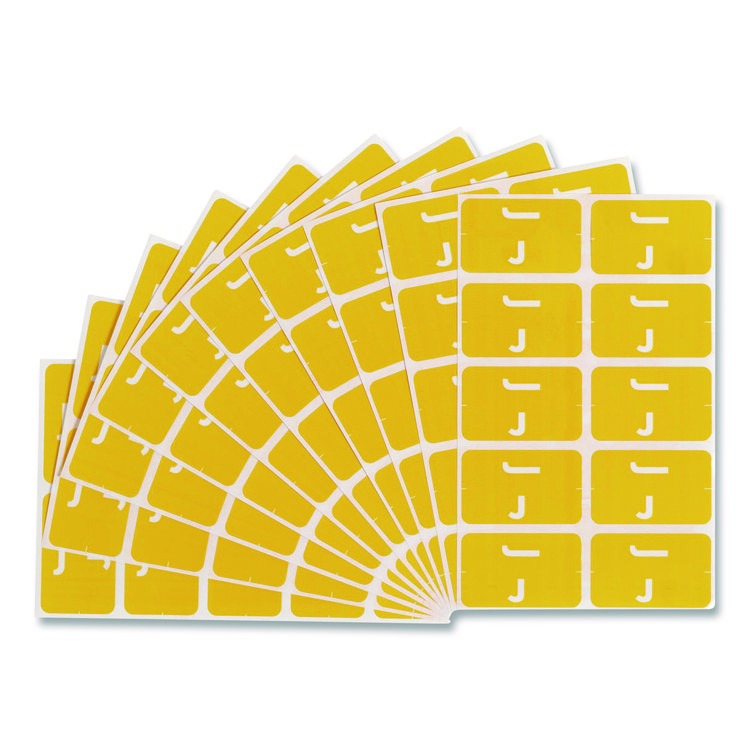 Smead AlphaZ Color-Coded Second Letter Alphabetical Labels, J, 1 x 1.63, Yellow, 10/Sheet, 10 Sheets/Pack (SMD67180)